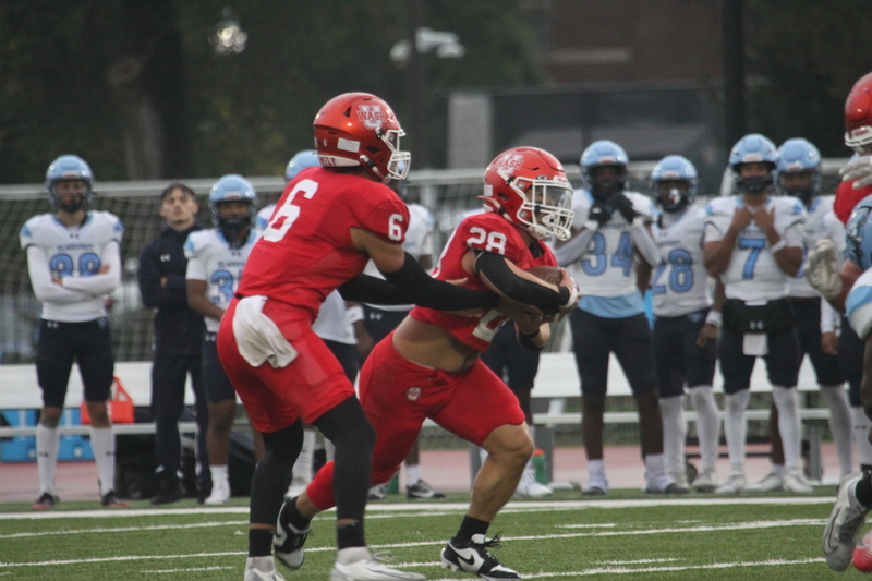 Wash U Football vs Elmhurst University 2025 XXXVII.jpg :: Wash U Football vs Elmhurst University 2025 - October, 18th, 2025 at Francis Olympic Field in St. Louis, Missouri, USA. Wash U won 17-0 at halftime due to weather. NCAA Football