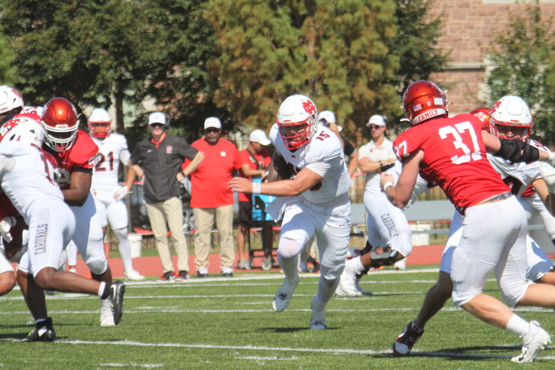 Wash U Football vs North Central College 2025 LI.jpg :: Wash U Football vs North Central College at Francis Olympic Field on September, 27th, 2025. The game is a family day on the St. Louis, Missouri campus Parent & Family weekend. This is a Division III match-up of the NCAA College Conference Illinois Wisconsin conference. North Central College won 44 to 14. 