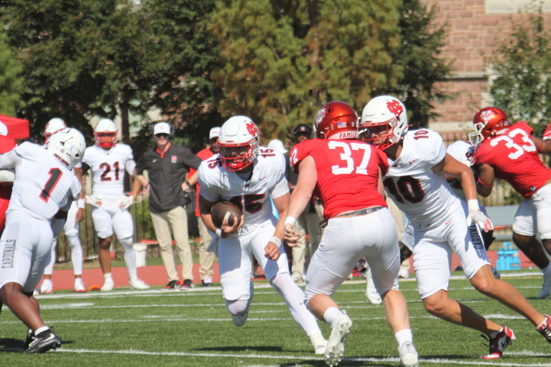 Wash U Football vs North Central College 2025 LII.jpg :: Wash U Football vs North Central College at Francis Olympic Field on September, 27th, 2025. The game is a family day on the St. Louis, Missouri campus Parent & Family weekend. This is a Division III match-up of the NCAA College Conference Illinois Wisconsin conference. North Central College won 44 to 14. 