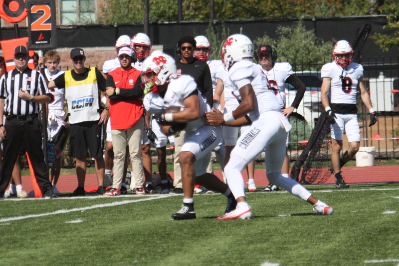 Wash U Football vs North Central College 2025 XXVIII.jpg :: Wash U Bears football vs North Central College 2025, The match-up is a College Conference Illinois Wisconsin Division III. The game is played at Francis Olympic Field on the St. Louis, Missouri campus. The game was at 1pm on warm and sunny day September,27,2025. This is Parents & Family Weekend. NCAA Football