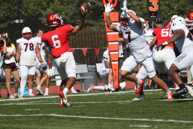 Wash U Football vs North Central College 2025 XXXVIII.jpg :: Wash U Football vs North Central College at Francis Olympic Field on September, 27th, 2025. The game is a family day on the St. Louis, Missouri campus Parent & Family weekend. This is a Division III match-up of the NCAA College Conference Illinois Wisconsin conference. North Central College won 44 to 14. 