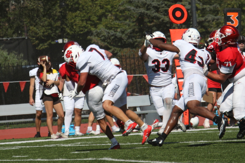 Wash U Football vs North Central College 2025 XXXX.jpg :: Wash U Football vs North Central College at Francis Olympic Field on September, 27th, 2025. The game is a family day on the St. Louis, Missouri campus Parent & Family weekend. This is a Division III match-up of the NCAA College Conference Illinois Wisconsin conference. North Central College won 44 to 14. 