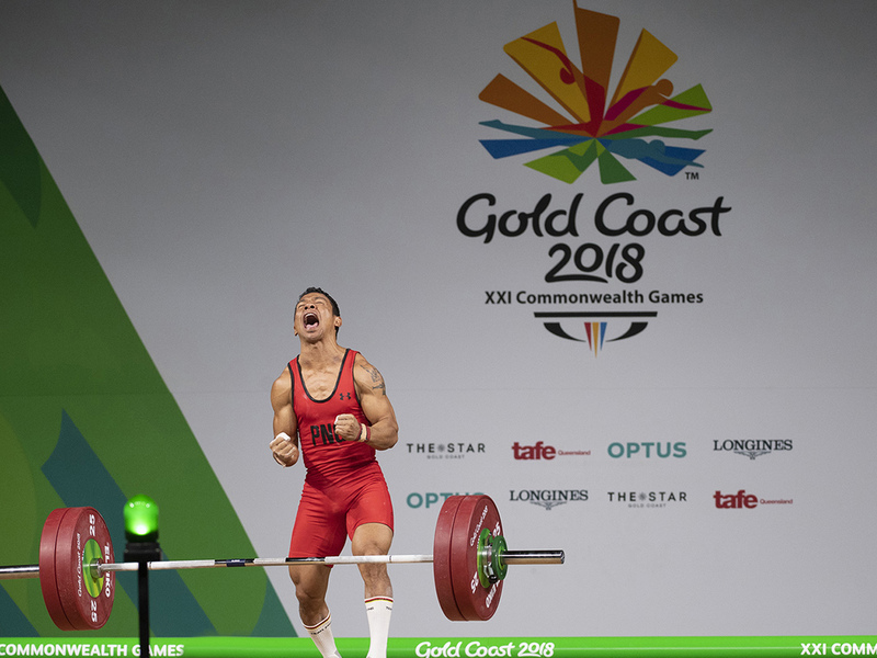 Weightlift(1).jpg :: in action during Gold Coast 2018 Games at Carrara  Stadium Gold Coast Australia on April 05 2018. Graham / GlennSports.