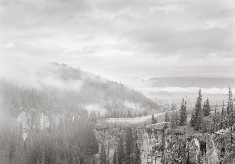 Piedra River Valley Sunrise.jpg :: It had rained very heavily all night, the night before and I wasn't sure what I would be able to photograph since the whole region was covered by low lying clouds.  However, I knew there might be an interesting image in this location since I have been there many times.  While I was setting up the storm began to break up.  This was quite a treat for me since it is different than anything I have ever done before.