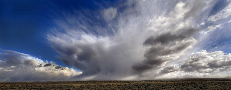 Snow Squall near Rock Springs.jpg :: We were driving north out of Rock Springs toward Teton, Wyoming when my wife asked if I could see the storm that was building to the east of us.  This was it, a beautiful snow squall.  It would be hard to beat Wyoming for its shear wild beauty.