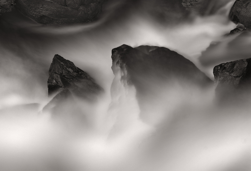 Turbulence over Granite Boulders.jpg :: In the spring when there are almost daily rainstorms, some very heavy, and snow in the high mountains is melting, these small rivers become roaring torrents.  You would not want to be in the water here, it would be very violent.
