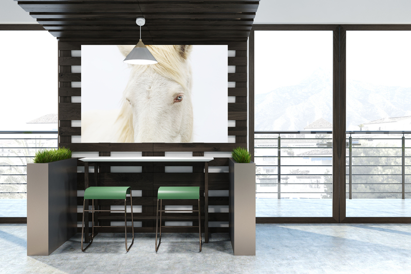 Cream Puff.jpg :: Eco style hipster cafe corner with a concrete floor a wooden and white walls and large windows. Flower beds as decorations. Table and green chairs. 3d rendering mock up