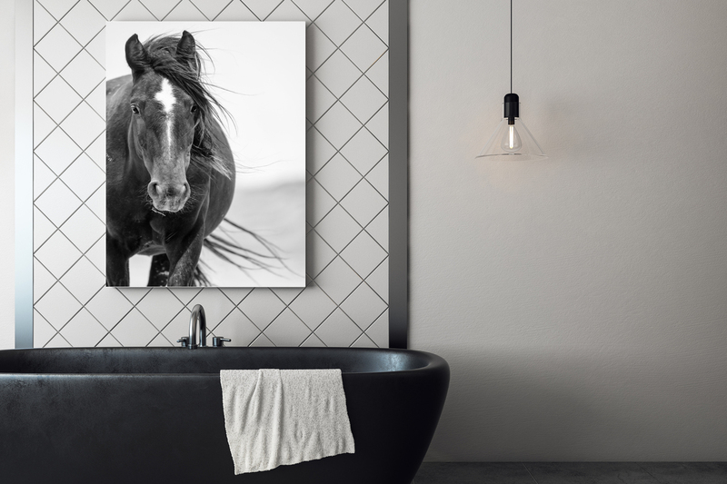 Essence.jpg :: Contemporary bathroom interior with empty poster on concrete wall. Mock up, 3D Rendering