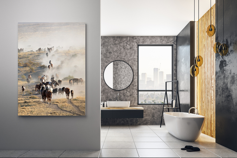 Onaqui Wild Horse Stampede.jpg :: Custom create the perfect finishing touch for your home or office with an exquisite, iconic piece of art shot locally among the wild mustangs of the west.  Bringing both a sense of sophistication and freedom to any room your new artwork will be a highlight piece of decor for years to come.