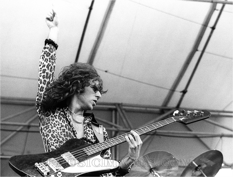 B215-20.jpg :: Kenny Aaronson performs with the Rick Derringer Band, opening for Led Zeppelin - Oakland Stadium, Oakland, Ca. 7/23/77