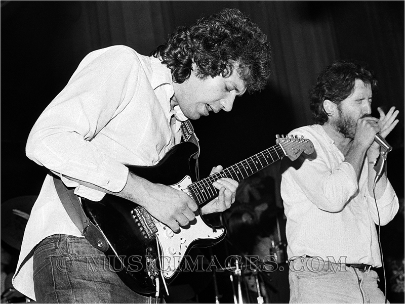 B433-22.jpg :: Mike Bloomfield and Paul Butterfield perform with the Paul Butterfield Blues Band.  This reunion took place at Chet Helms' Tribal Stomp at the Greek Theater in Berkeley, Ca 10/1/78