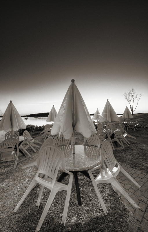 Six Umbrellas 1_25.jpg :: Archival pigment print of an original photograph made in Bar Harbor, ME in 2010.  Printed on A3 hand-made Japanese paper (Bizan by Awagami Mills), signed and numbered 1/25, image size 8\