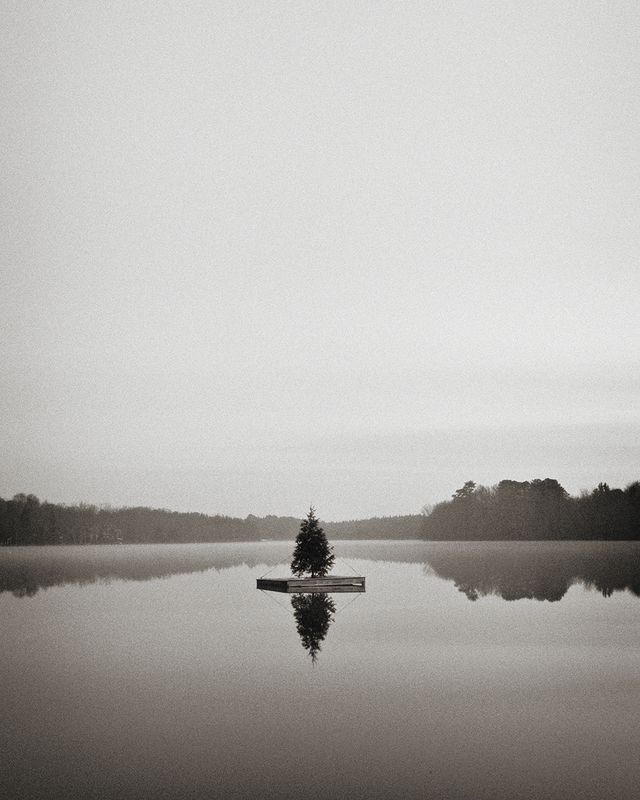 The Lottery 1_25 SOLD.jpg :: Archival pigment print of an original photograph made at Christmastime in Dennisville, NJ.  Printed on A3 hand-made Japanese paper (Bizan by Awagami Mills), signed and numbered 1/25 beneath an 8 ply mat with 8\