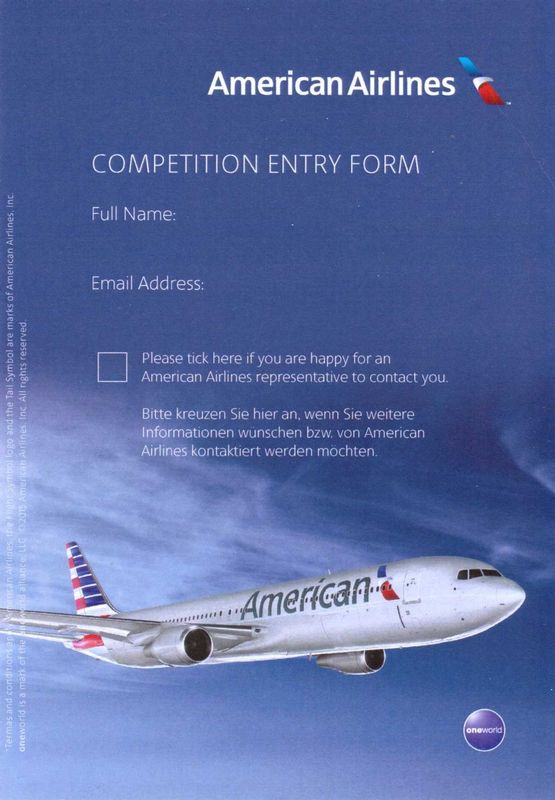 American B767 AI 12.jpg :: American Airlines, USA. Contest entry form.