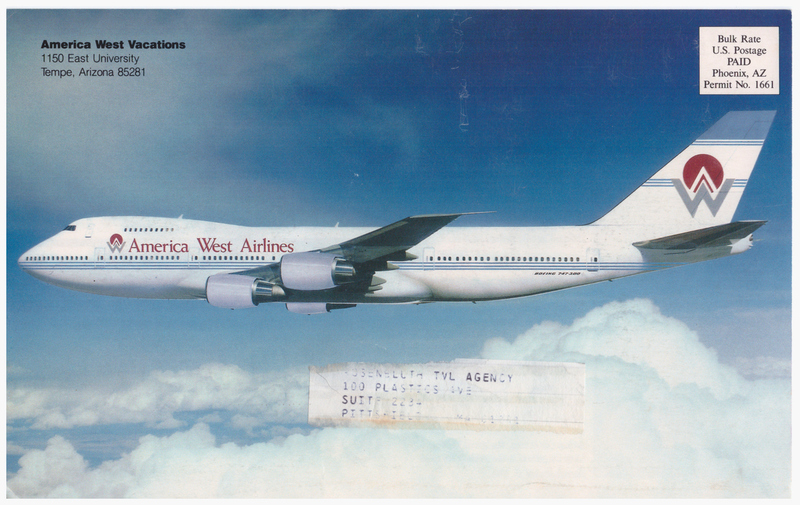 America West B747 AI 3.jpg :: America West, USA. Oversized postcard.