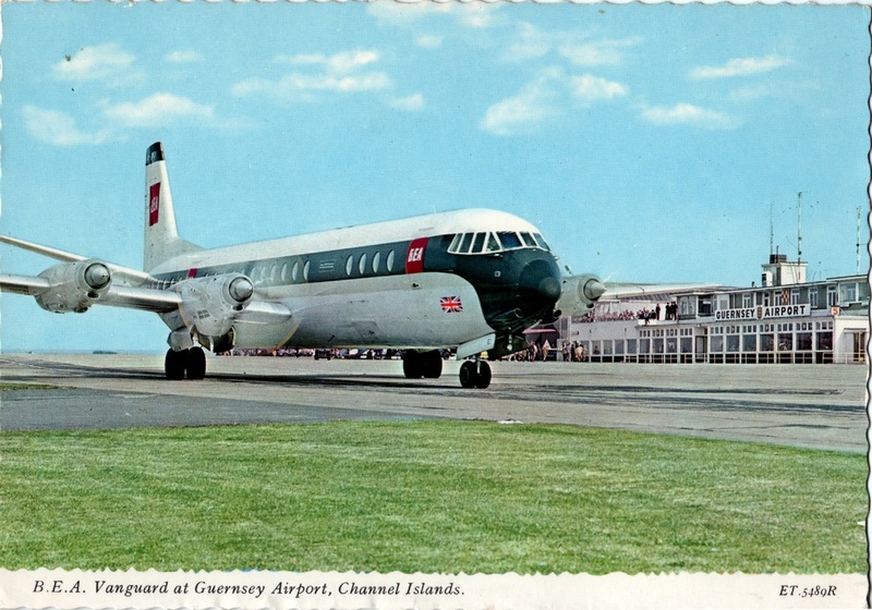 BEA Vanguard NAI 2.jpg :: BEA British European Airways, UK. Guernsey Airport. Published by Valentine. Image courtesy of David Browne.