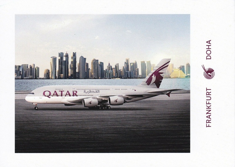 Qatar Airways A380 AI 4.jpg :: Qatar Airways, Qatar. Issued in Germany.