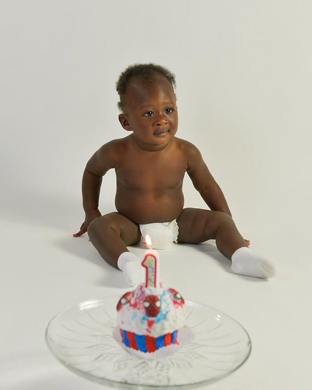 First Birthday Spiderman cupcake.jpg :: Simple Baby First Birthday