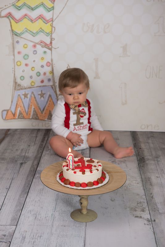 Im one cake smash with sock monkey.jpg