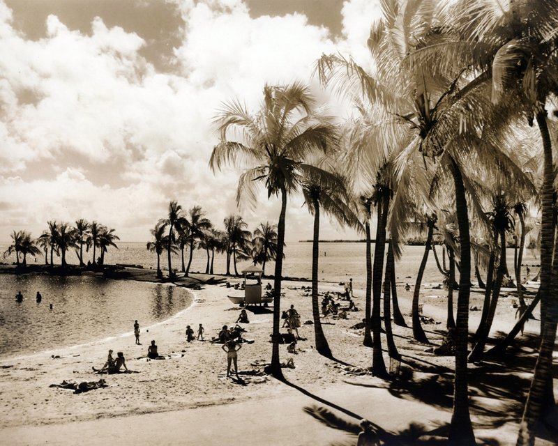 LANDSCAPES  SCENICS 8-40 Miami beach scene shot with early infrared film c. 1940s..jpg