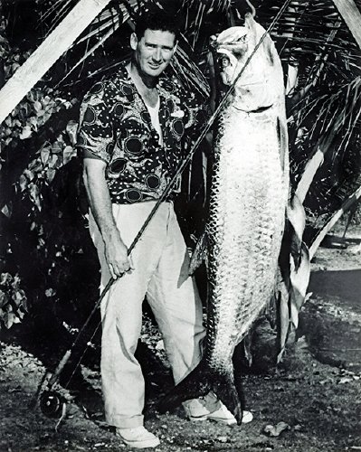 celebrities (2-012LR) Ted Williams with large tarpon at dock.jpg