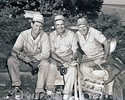 celebrities (2-01LR) baseball ;egend Ted Williams with outdoor writer Joe Brooks and CCE.jpg