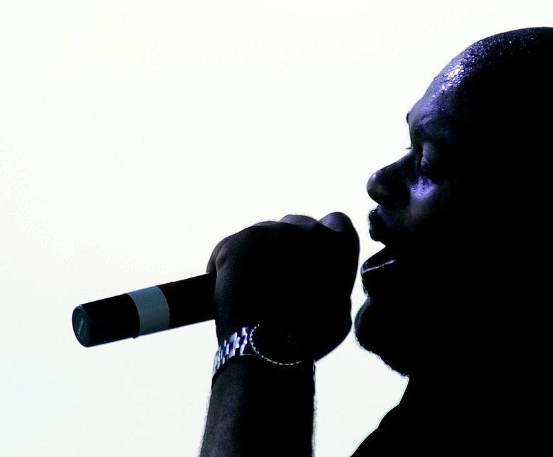 42712 PRATT_003.jpg :: Ruben Studdard performs for residents at a tornado commemoration service, Celebrate Birmingham, Tragedy to Triumph, held Friday April 27, 2012 in Pratt City, Ala. The area was devastated by the April 27, 2011 tornadoes. (The Birmingham News, Hal Yeager)