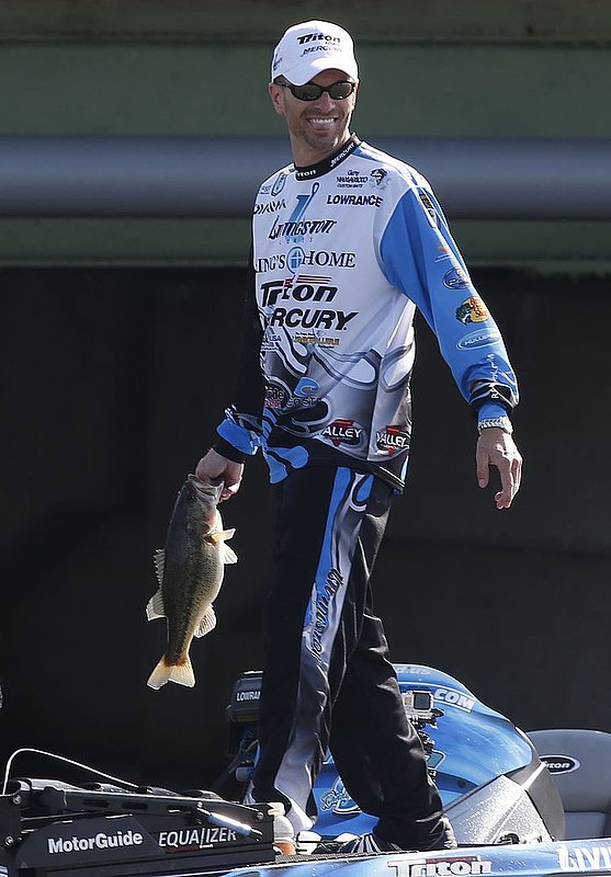 Bassmaster Classic ALHY108.jpg ::  Randy Howell, Springville, Ala., smiles after catching a bass Sunday Feb. 23, 2014 in Guntersville, Ala. that eventually helped him to win the Bassmasters Classic. (Photo/Hal Yeager)
