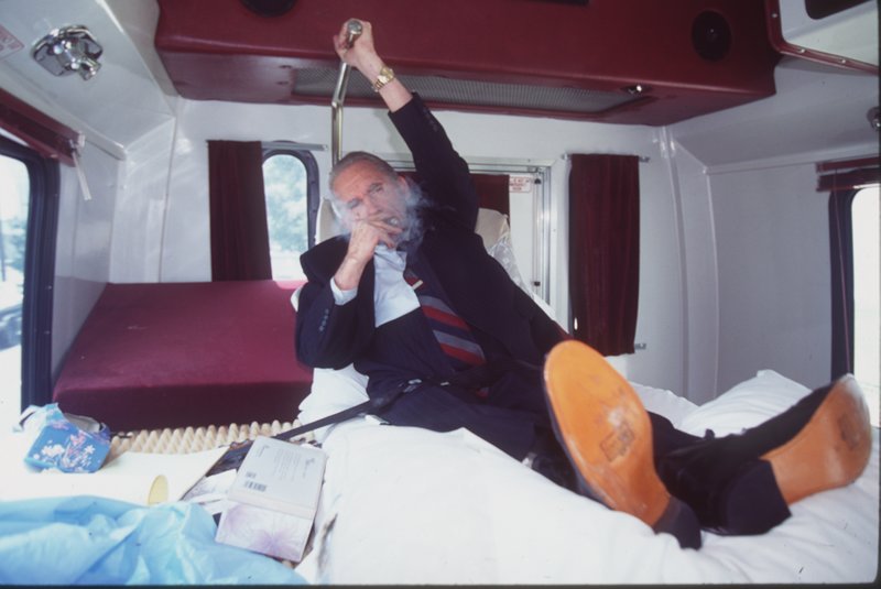 WALLACE .jpg :: Late former Alabama Governor George Wallace in the back of his transport van.