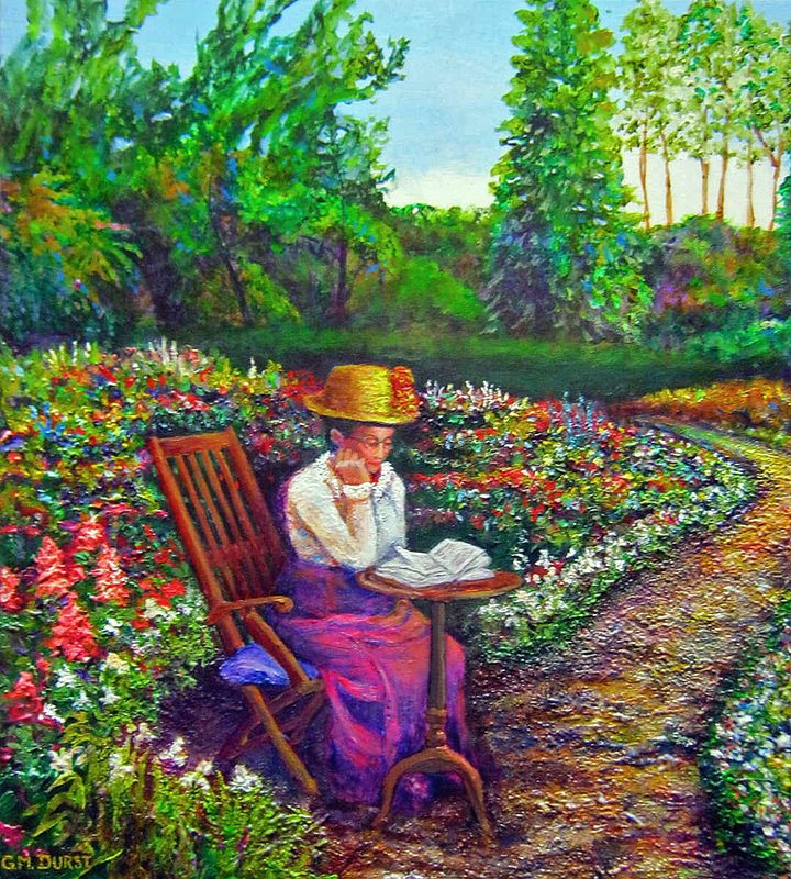 -GRANDMAS GARDEN PATH-.jpg :: To purchase the original painting or a fine art limited edition of this piece, contact DurstArt@aol.com or press Contact above.