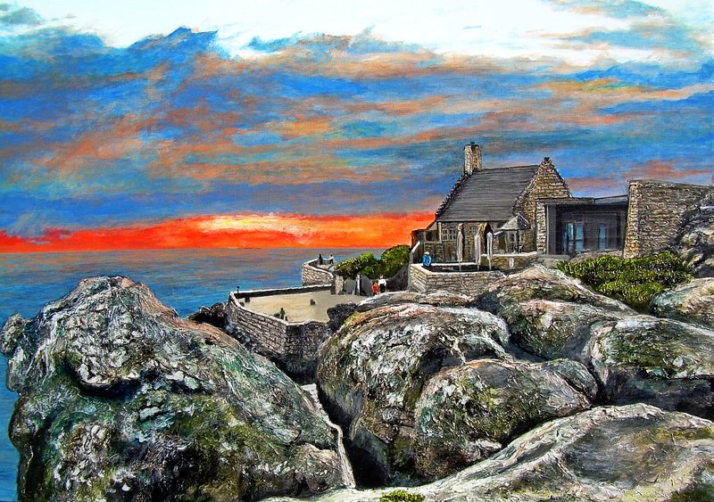 AT THE TOP OF TABLE MOUNTAIN.jpg :: Acrylic on Canvas- Size: 18\