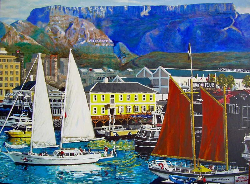 FOUR SAILS AT TABLE BAY.jpg :: To purchase a fine art limited edition of this piece, contact DurstArt@aol.com or press Contact above.