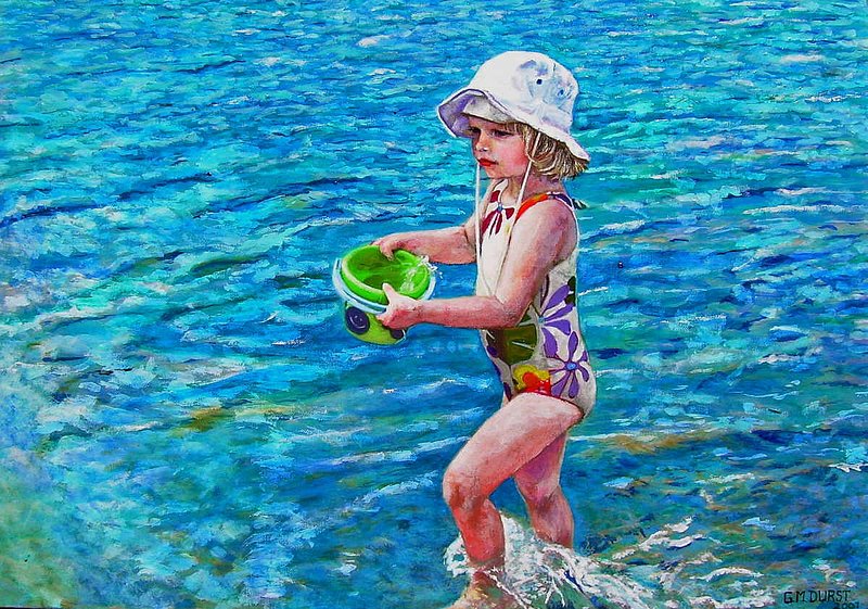 HANNAH BY THE SEA-.jpg :: To purchase a fine art limited edition of this piece, contact DurstArt@aol.com or press Contact above.