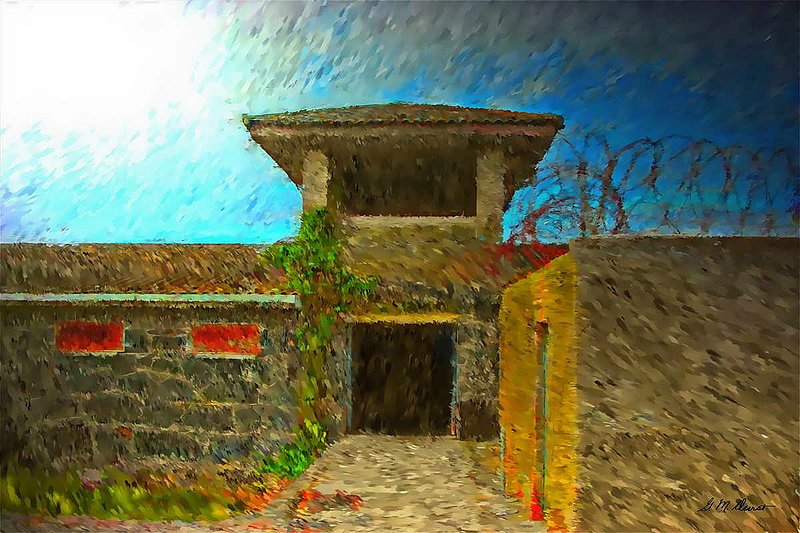 Into the Dark Out o the Light-RS12x8-1200.jpg :: Tchis is the entrance to Robben Island, where Mandela was imprisoned.  To order Limited Editions, contact DurstArt@aol.com