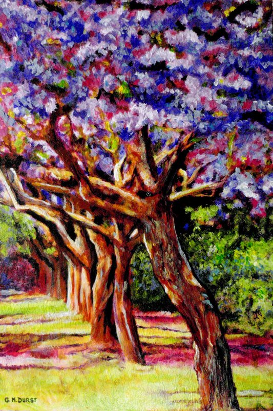 JACARANDA LAND.jpg :: To purchase a fine art limited edition of this piece, contact DurstArt@aol.com or press Contact above.