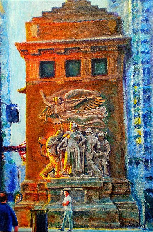 MICHIGAN AVENUE BRIDGE.jpg :: The original painting has been sold.  To order a print on canvas starting at $47.00 contact DurstArt@aol.com