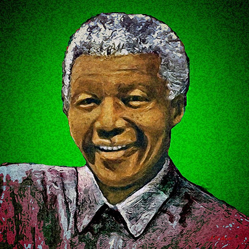 Mandelas Rainbow Nation Green.jpg :: To order the original work or a limited edition, please contact the artist at DurstArt@aol.com