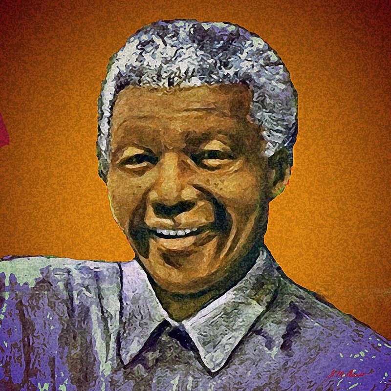 Mandelas Rainbow Nation Orange.jpg :: To order the original work or a limited edition, please contact the artist at DurstArt@aol.com