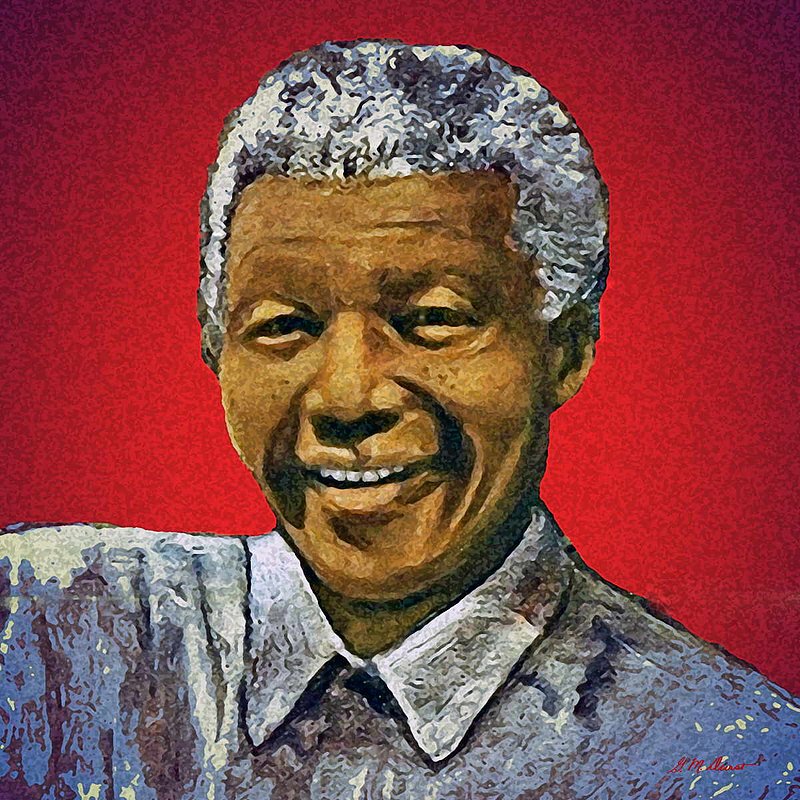 Mandelas Rainbow Nation Red.jpg :: To order the original work or a limited edition, please contact the artist at DurstArt@aol.com