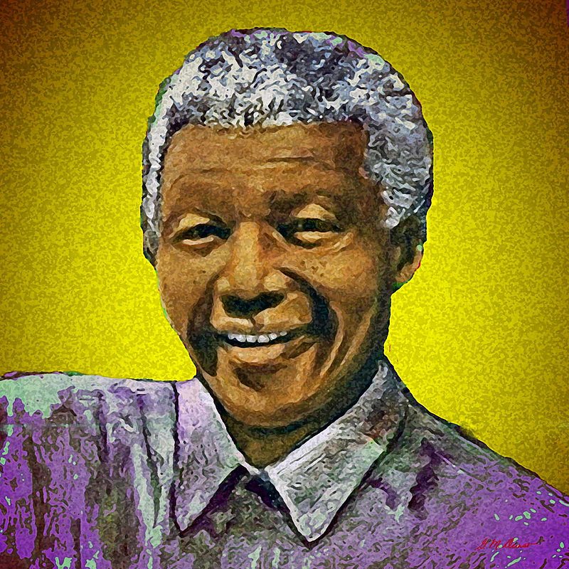 Mandelas Rainbow Nation Yellow.jpg :: To order the original work or a limited edition, please contact the artist at DurstArt@aol.com