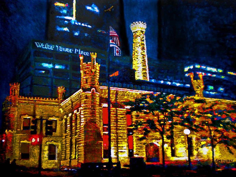 OLD CHICAGO PUMP STATION.jpg :: The original painting has been sold.  To order a print on canvas starting at $47.00 contact DurstArt@aol.com