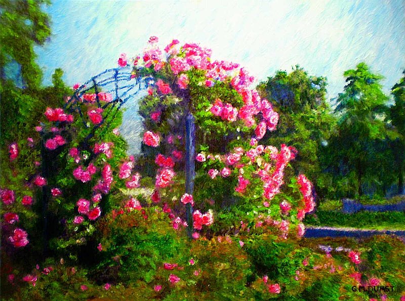 ROSE TRELLIS.jpg :: To purchase a fine art limited edition of this piece, contact DurstArt@aol.com or press Contact above.