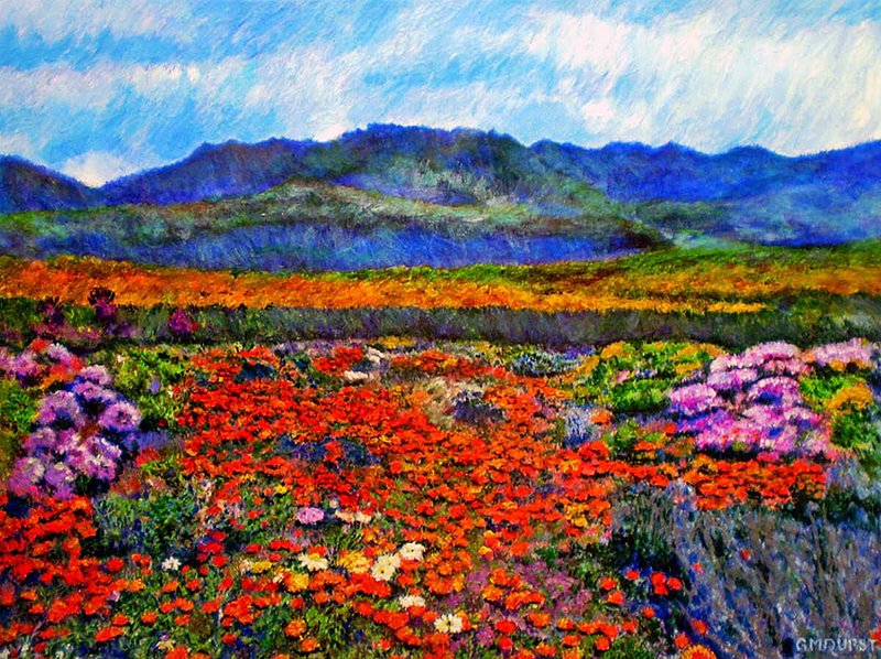 SPRING IN NAMAQUALAND.jpg :: To purchase this original painting or a fine art limited edition of this piece, contact DurstArt@aol.com or press Contact above.