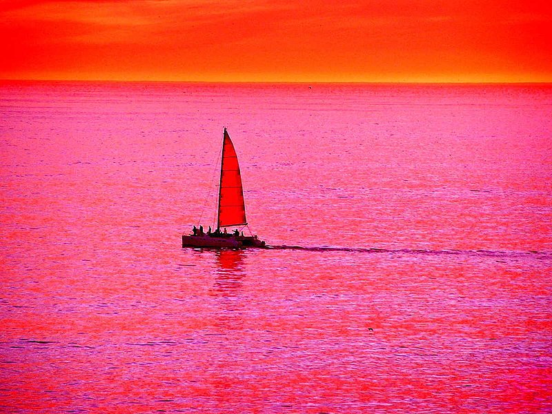 Sherbert Sunset Sail.jpg :: To purchase a fine art print of this painting go to michael-durst.artistwebsites.com  To view comments, click on \