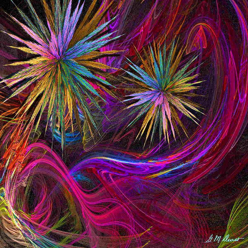StarTravellers-Scarf.jpg :: To order a silk scarf of this artwork go to www.DesignerScarvesByMarlena.com or go directly to 
http://www.designerscarvesbymarlena.com/MIDU-STAR%20TRAVELERS.html 