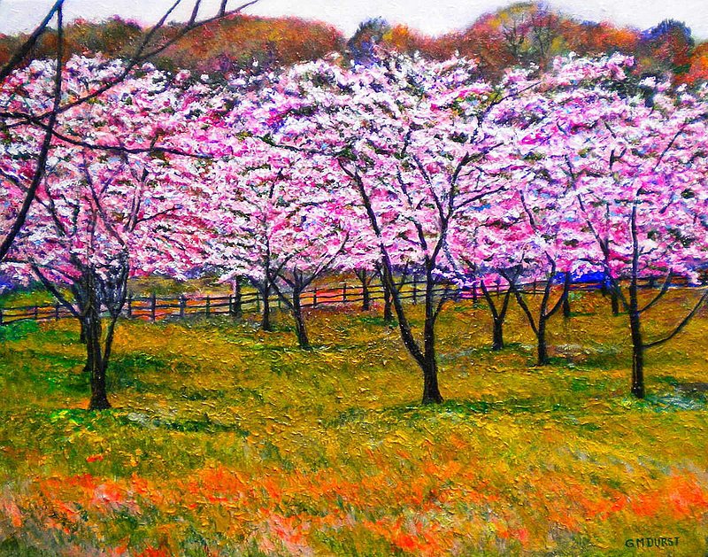 THE CHERRY ORCHARD.jpg :: To purchase a fine art limited edition of this piece, contact DurstArt@aol.com or press Contact above.