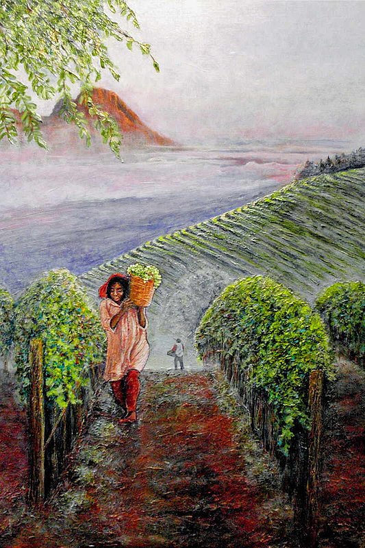 THE HARVEST AT DAWN.jpg :: To purchase this original painting or a fine art limited edition of this piece, contact DurstArt@aol.com or press Contact above.