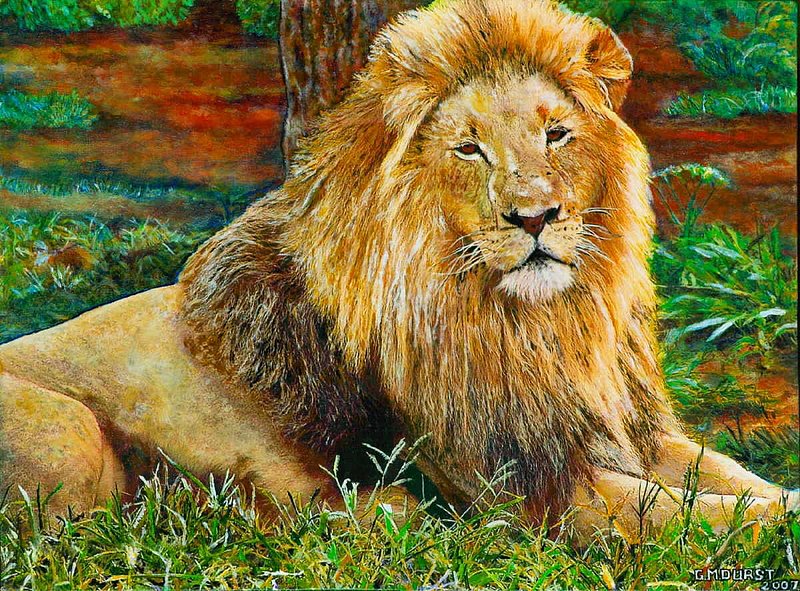THE KING OF BEASTS.jpg :: To purchase a fine art limited edition of this piece, contact DurstArt@aol.com or press Contact above.