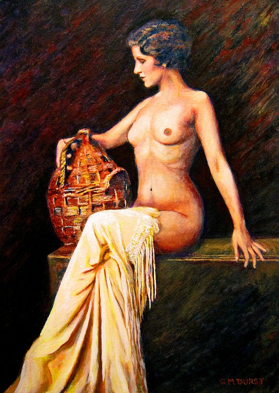 THE LADY WITH BASKET-First Place.jpg :: To purchase the original painting or a fine art limited edition of this piece, contact DurstArt@aol.com or press Contact above.