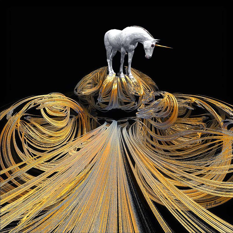 Unicorns Golden Path.jpg :: To acquire the original work or a limited edition, please contact DurstArt@aol.com